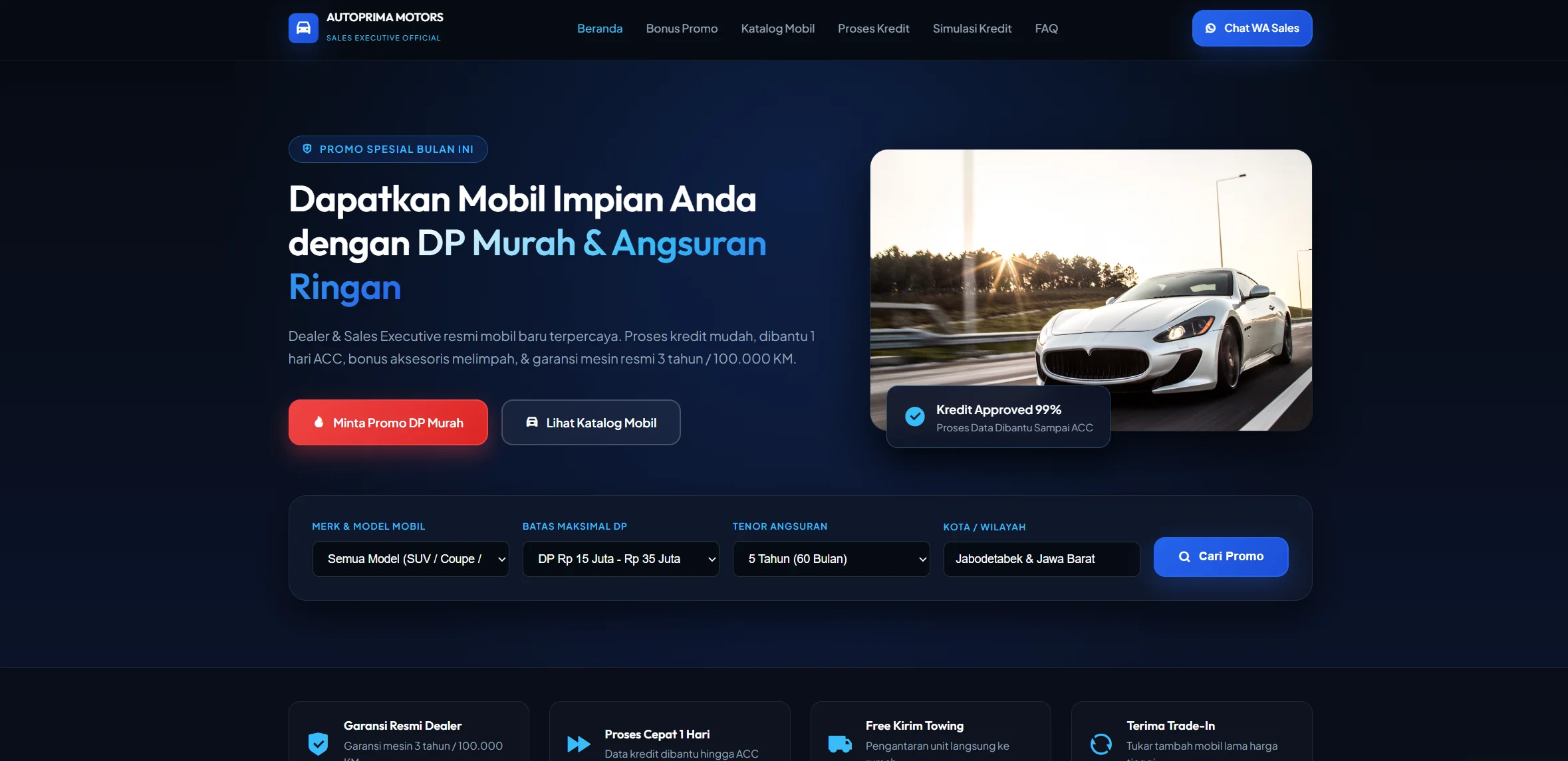 Jasa Pembuatan Website Showroom Otomotif & Dealer
