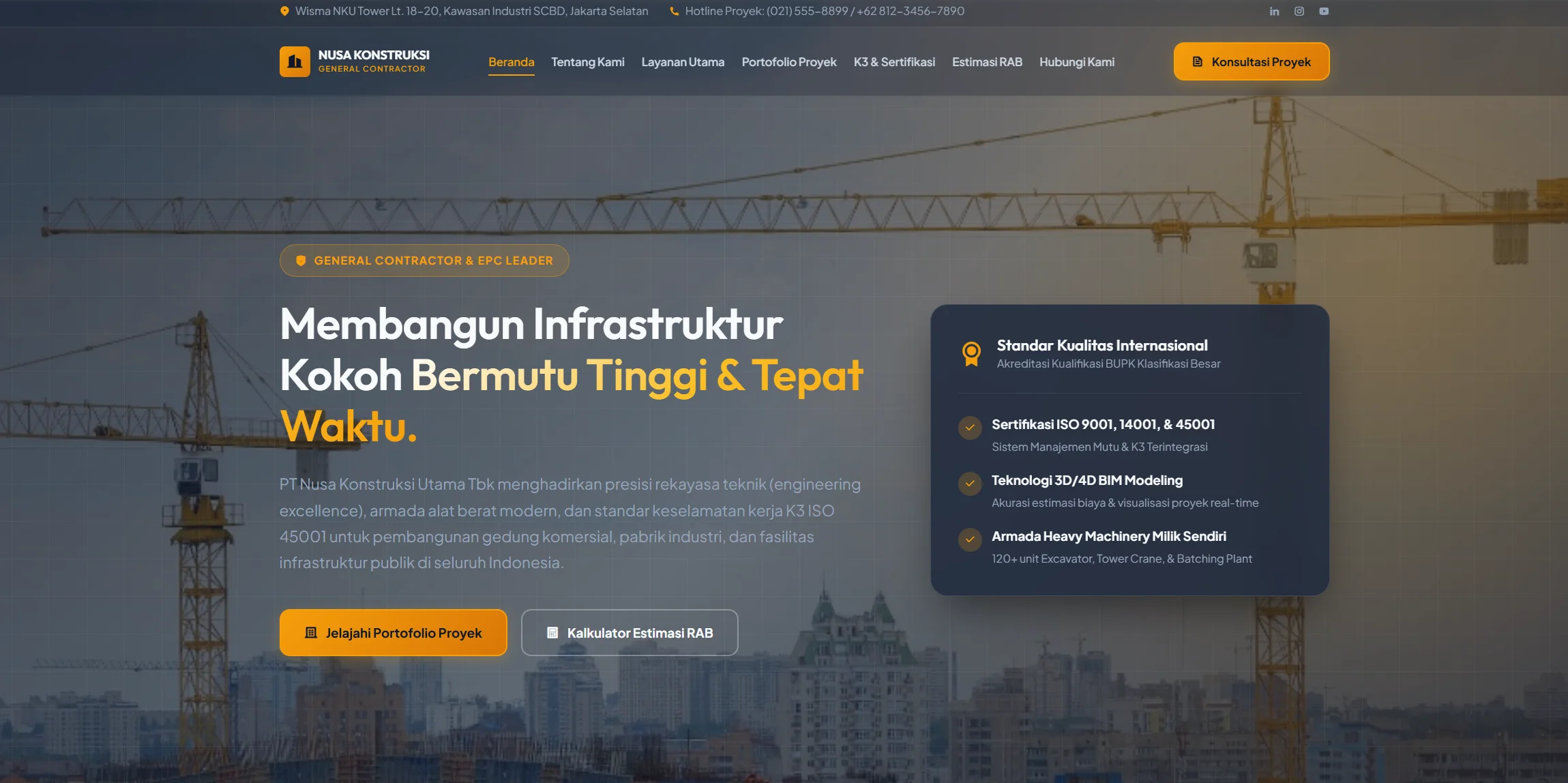 Jasa Pembuatan Website Kontraktor & Konstruksi Kredibel